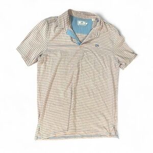southern tide pink and blue striped polo shirt
Size medium